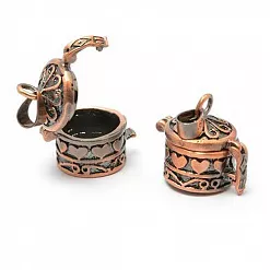 Кулон открывающийся "Коробочка. Сердца", цвет бронза (Tesoro)