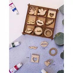 Набор деревянных украшений "Свадебный 2" (Орландо) Набор деревянных украшений "Свадебный 2" (Орландо)