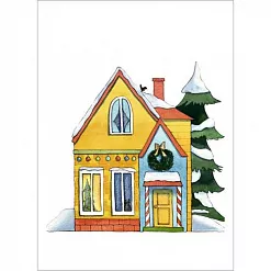 Тканевая карточка мини "Елочка в окошке" (ScrapMania)