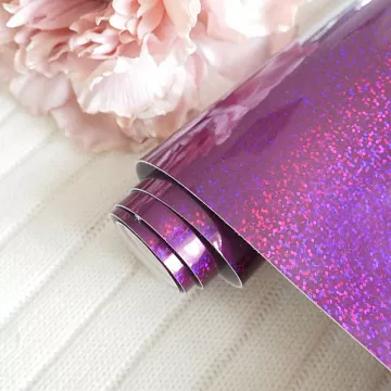 Отрез экокожи 30х69 см "Глянцевый глиттер. Виноградный" (Pty Китай)