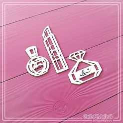 Чипборд "Духи и помада", 1,2х5,1 см (СкрапМагия)