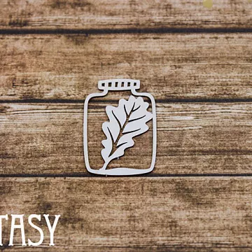 Чипборд "Баночка с листиком дуба 2248" (Fantasy)
