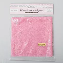 Отрез ткани 33х33 см "Пайетки. Конфетный розовый" (АртУзор)