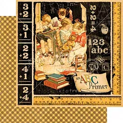 Набор бумаги 30х30 см "ABC primer. Букварь", 24 листа (Graphic 45)