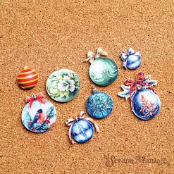 Набор тканевых высечек "Елочные шары", 33 шт (ScrapMania)