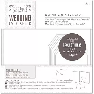 Набор заготовок для пригласительных 15х15 см "Белое сердце" с конвертами (DoCrafts)