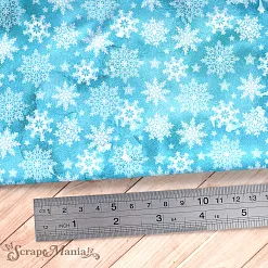 Отрез ткани 75х50 см "Новогодние традиции. Снежинки" (ScrapMania) Отрез ткани 75х50 см "Новогодние традиции. Снежинки" (ScrapMania)
