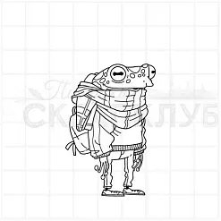 Штамп "Лягушка турист", 3,7х5,5 см (Скрапклуб)