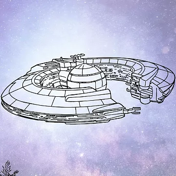 Штамп "Космический корабль", 7,5х3 см (Креатив)