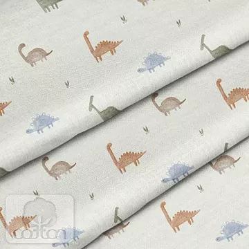 Отрез ткани 79х50 см "Акварельные дино" (Cotton)