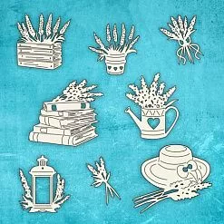 Чипборд "Лавандовое поле", 12х15 см (CraftStory)