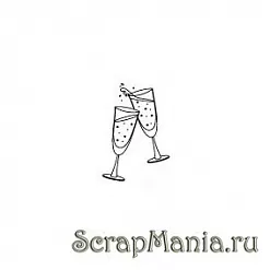 Штамп "Бокалы с шампанским" (Скрапклуб) Штамп "Бокалы с шампанским" (Скрапклуб)