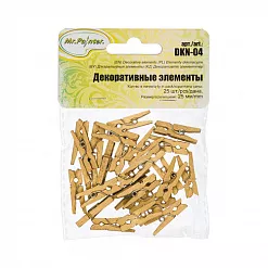 Набор деревянных прищепок "Золотые", 25 шт (Mr.Painter)