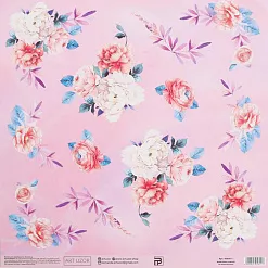 Бумага "Цветы на розовом" (АртУзор)