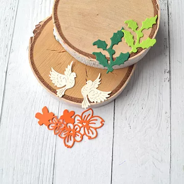 Набор вырубок "Голуби, цветы и веточки" (ScrapMania)