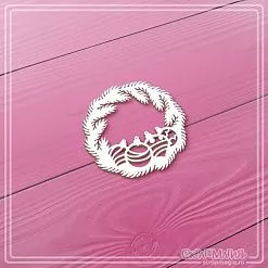 Чипборд "Венок с елочными украшениями", 4,2х4,2 см (СкрапМагия)