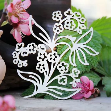 Украшение из чипборда "Веточка с цветами" (ScrapКрым)