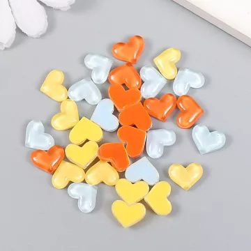 Набор акриловых украшений "Сердечки яркие", 1,1х0,9 см (АртУзор)