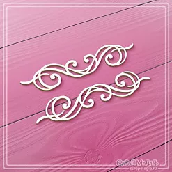 Чипборд "Большие вензеля", 8,9х1,8 см (СкрапМагия)
