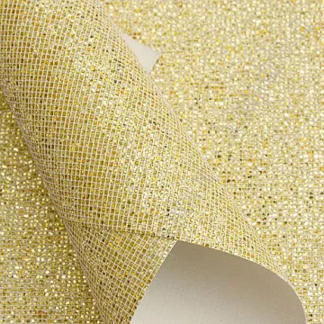 Отрез экокожи А4 с глиттером "Квадратики. Светлое золото"
