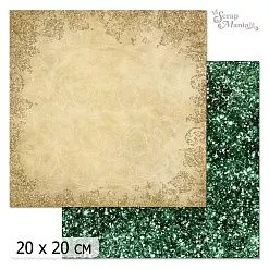 20х20 Бумага "Малахитовый цветок. Дизайн 2" (ScrapMania)
