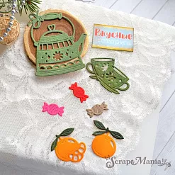 Нож "Чаепитие. С фруктами", 5,1х6,8 см (ScrapMania) Нож "Чаепитие. С фруктами", 5,1х6,8 см (ScrapMania)