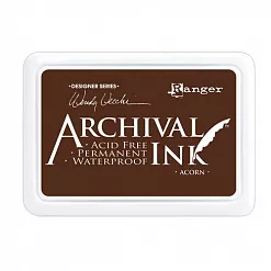 Водостойкая перманентная подушечка Archival Ink Acorn ореховый (Ranger)