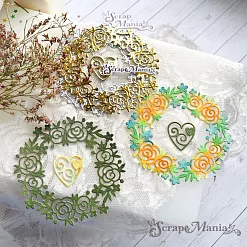 Нож "Французская любовь. Венок с сердцем", 9,1х9,1см (ScrapMania)