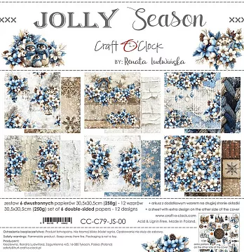 Набор бумаги 30х30 см "Jolly season", 6 листов (CraftO'clock)