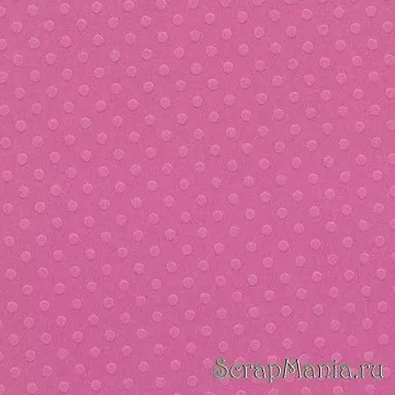Кардсток Bazzill Basics 30,5х30,5 см однотонный с текстурой светлых точек, цвет яркий розовый