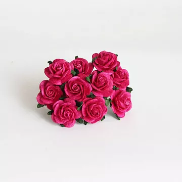 Букет крупных роз "Фуксия", 2 см, 10 шт (Craft)