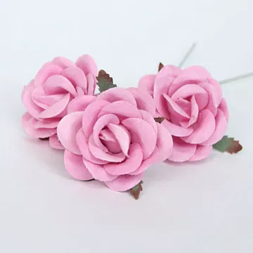 Цветок розы коттеджной "Средний. Розовый", 4 см, 1 шт (Craft)