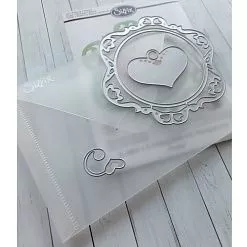 Нож "Сердце, рамка, завиток", 10,5х11,5 см (Sizzix)