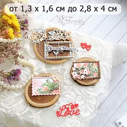 Нож "Французская любовь. Сердечки и марка", 2,8х4 см (ScrapMania) Нож "Французская любовь. Сердечки и марка", 2,8х4 см (ScrapMania)