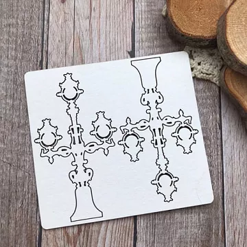 Чипборд "Канделябр", 7,5х4,2 см (Белый кот)