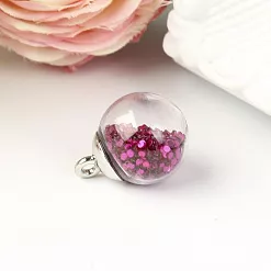 Набор стеклянных подвесок "Шар. Блестки фуксия" (АртУзор)