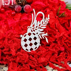 Украшение из чипборда "Елочная игрушка шарик" (Fantasy) Украшение из чипборда "Елочная игрушка шарик" (Fantasy)