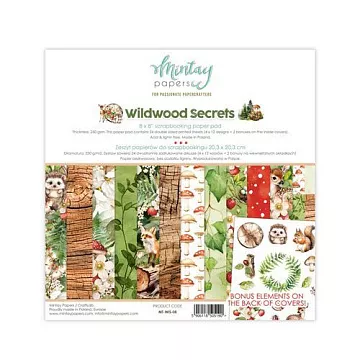 Набор бумаги 20х20 см "Wildwood Secrets", 24 листа (Mintay)