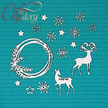 Набор украшений из чипборда "С оленями 2" (CraftStory)