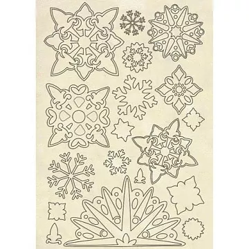 Набор деревянных украшений "Snowflakes" (Stamperia)
