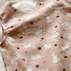 Отрез ткани 75х45 см "Лен. Doodling tiger pink" (Daily Like)