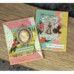 Набор для изготовления двух открыток и ярлычка "Яркий" (ScrapBerry's)