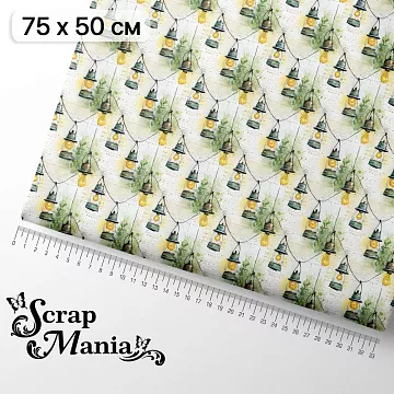 Отрез ткани 75х50 см "СуперБабушка. Уличный фонарь" (ScrapMania)