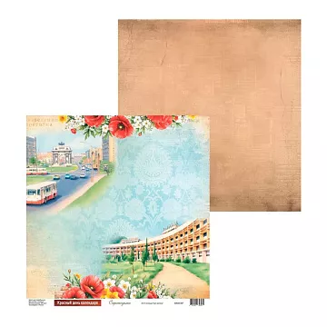 Бумага 30х30 см "Были времена. Лист 05" (Scrapodelie)