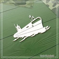 Чипборд "Подводная лодка на волнах", 9,2х5,1 см (СкрапМагия)