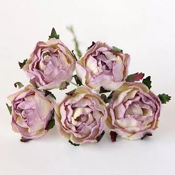 Букет ранункулюсов "Светло-сиреневый с молочным", 2,5 см, 5 шт (Craft)