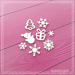 Чипборд "Новогодний микс", 2х1,5 см (СкрапМагия) Чипборд "Новогодний микс", 2х1,5 см (СкрапМагия)