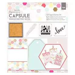 Набор мини бирок и штампов "Geometric Neon" (DoCrafts) Набор мини бирок и штампов "Geometric Neon" (DoCrafts)