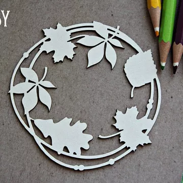 Украшение из чипборда "Рамка с листьями 1324" (Fantasy)