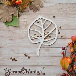 Чипборд "Школьный вальс. Шейкер. Листочек большой" (ScrapMania)